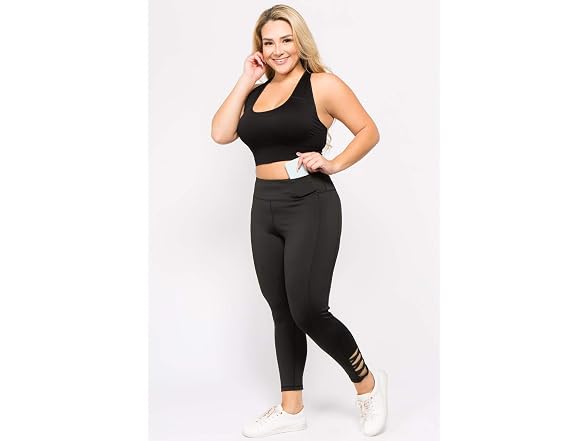 Yelete Women (M) Active Lattice Ankle Leggings