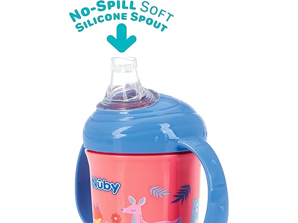 Nuby No-Spill Two Handle Baby’s First Cup,2PK