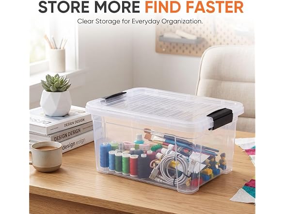Superio 6.6 Quart Clear Plastic Storage Boxes 18 PK
