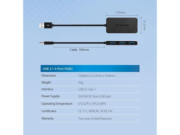Transcend Information SuperSpeed USB 3.0 4-Port Hub (TS-HUB2K) - Gallery 9