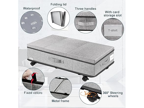 Supowin Under Bed Storage with Wheels
