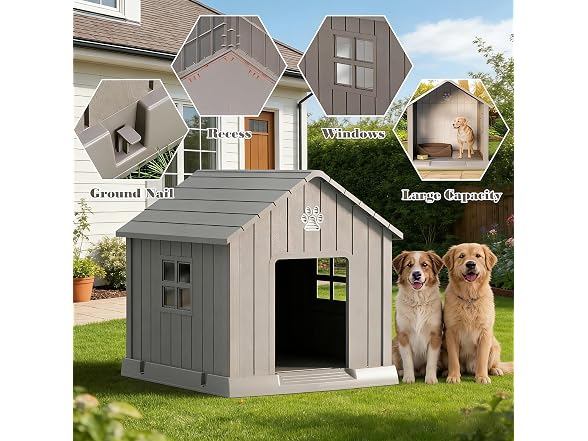 Bifanuo Dog House Outdoor Indoor with Weatherproof