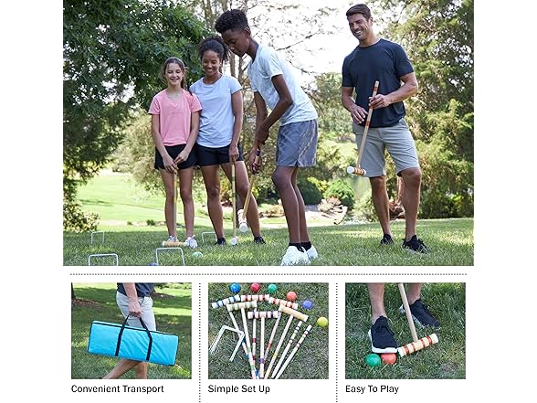 Hey Play 6-Player Croquet Set