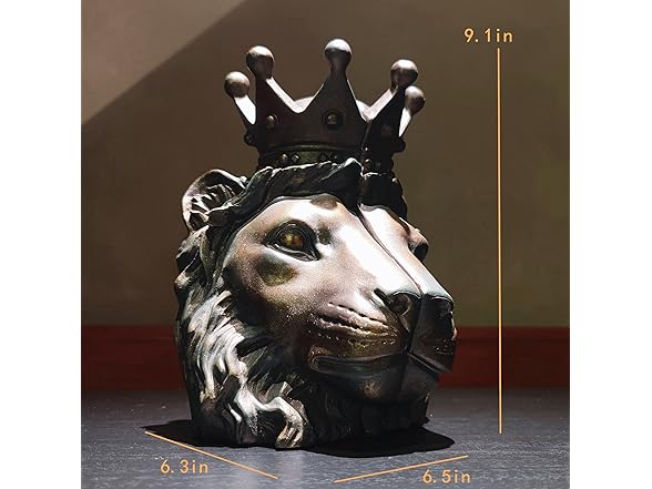 VICTAR DESIGN Lion Head Sculpture Bookend