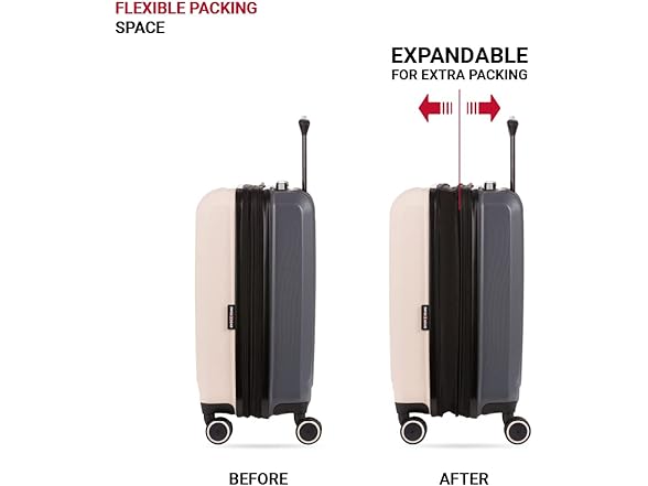 SwissGear Duet Hardside Expandable Luggage with Spinner Wheels, Pink/Dark Grey, Carry-On 19-Inch (Open Box)