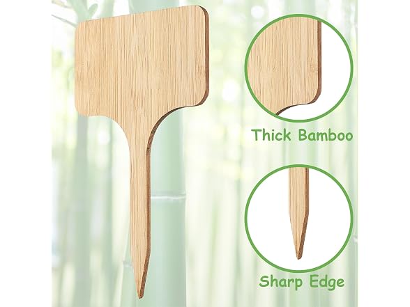 CJFocus GAR-07 (2 Pack) 75Pcs Bamboo Plant Labels