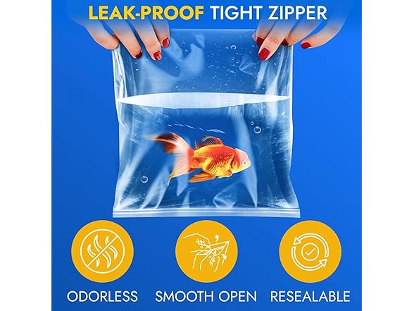Paclord 14" x 20" Large Zip Seal Lock Bags, 6 Mil (Pack of 25) 