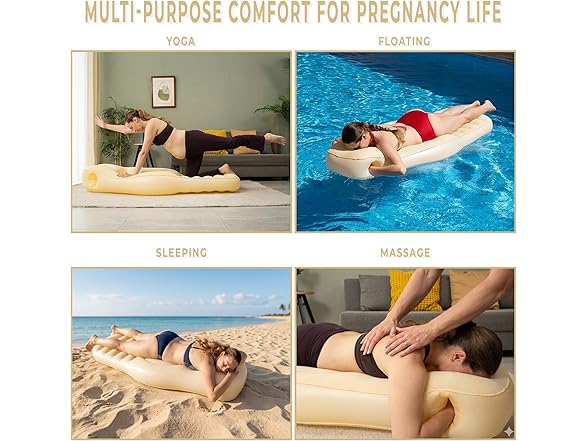 Zone Tech Pregnancy Pool Float with Belly Hole Tan