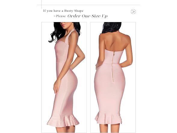 Houstil Women (M) Bandage Dress Sexy Halter Dress