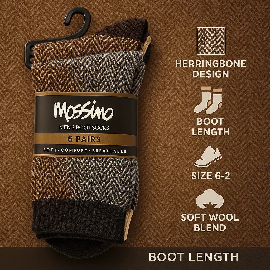 6-Pairs Mossimo Men’s Boot Socks - Gallery 9