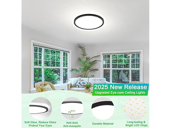 GoBright 16.5 Inch Large Flush Mount Ceiling Light Fixtures