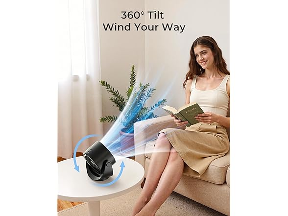 Koonie Koonie Desk Fan, LED Display Mini Table Fan, Rechar