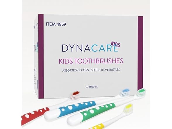 DynaCare Kids Toothbrushes 144ct Bulk
