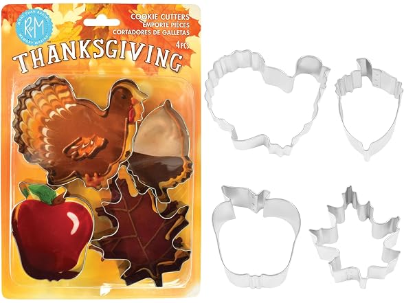 R&M Thanksgiving 4-Piece Cookie Cutter Set 