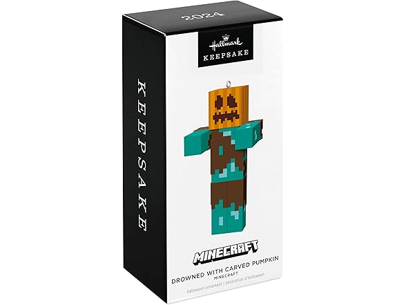 Hallmark Minecraft Drowned w/Pumpkin Ornament
