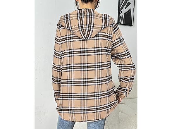 HOTOUCH Flannel Fleece Plaid Shacket