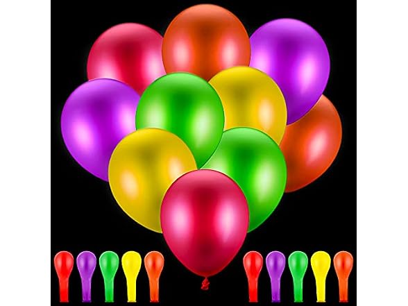100 Pieces Neon Party Balloons Glow