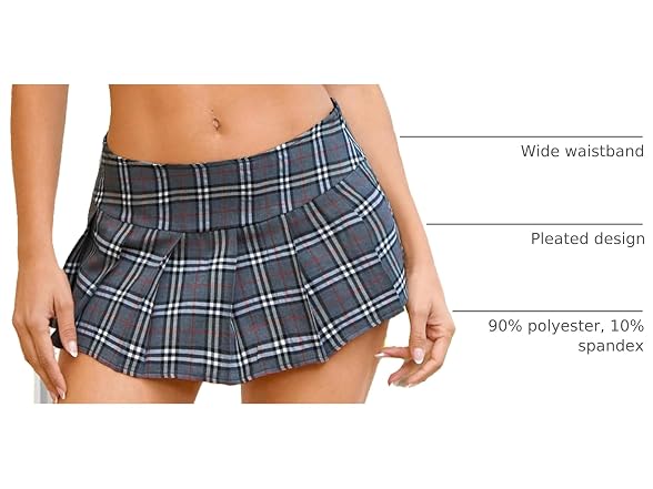 Avidlove Women (S) Skirt Pleated Mini Y2K Skirt
