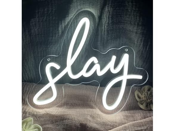 White Slay Neon Sign for Wall Décor