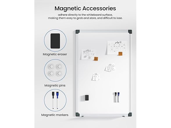 VUSIGN Magnetic Whiteboard 36"x24"