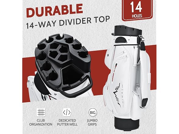 UNIHIMAL BC6275260307559 White Golf Cart Bag Pro (Open Box)