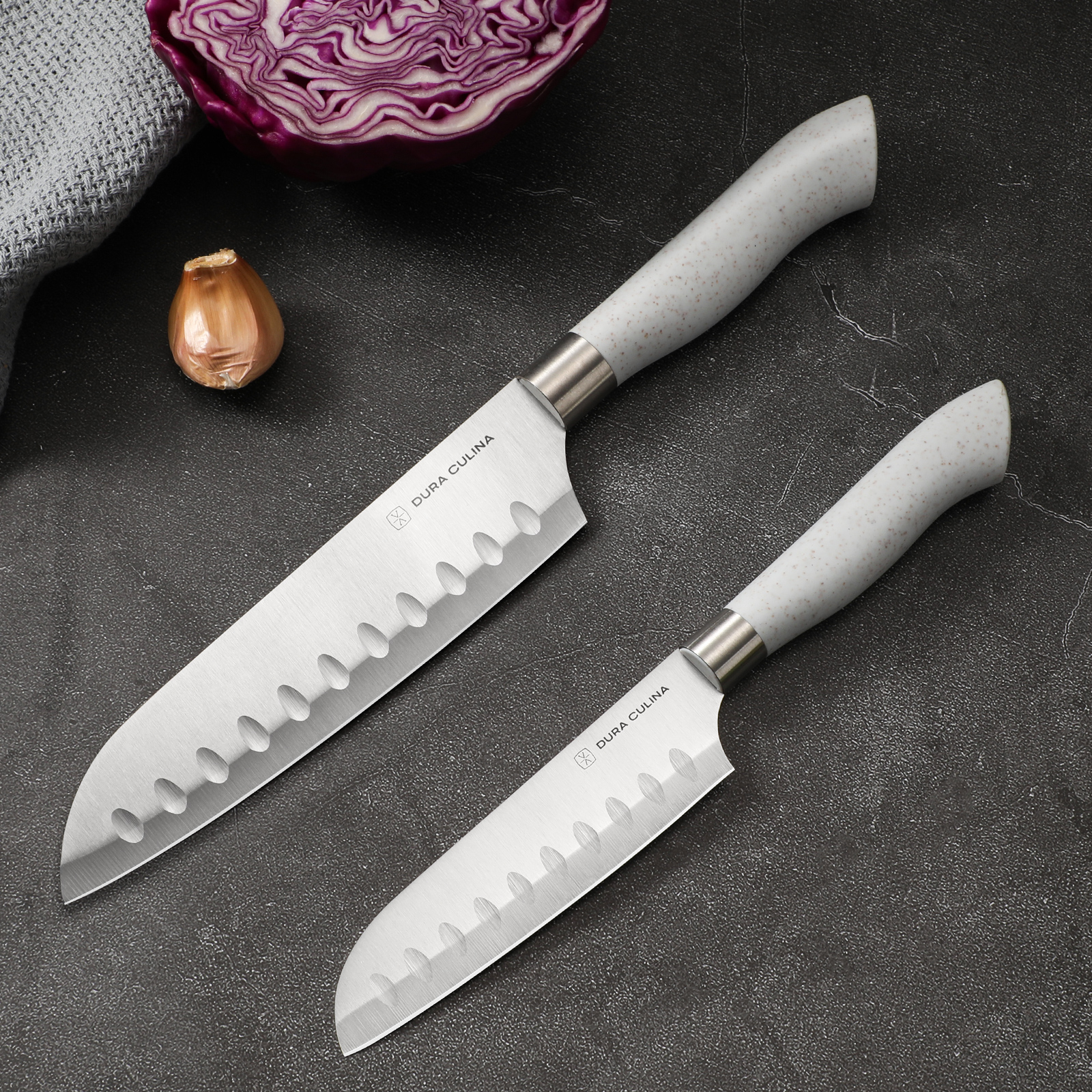 Eco-Friendly 2pc Santoku Knife Set w/ Sheaths - Gallery 16
