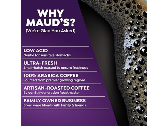 50CT Maud's Half Caff Coffee Pods, 50ct, Medium Roast