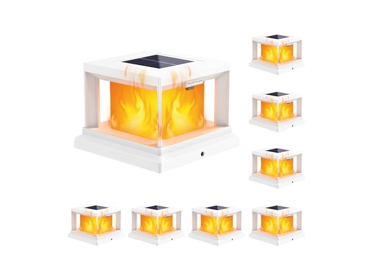 Brightever KN0001 Solar Flame Post Cap Light White 8pack