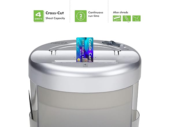 Aurora Desktop Cross-Cut Paper Shredder