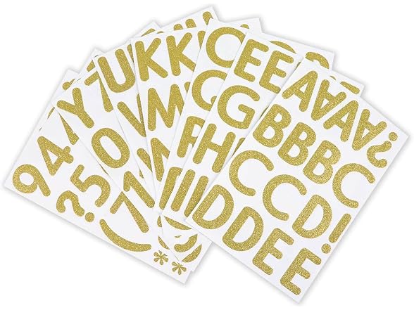 Recollections Gold Glitter Rounded Font Alphabet Stickers