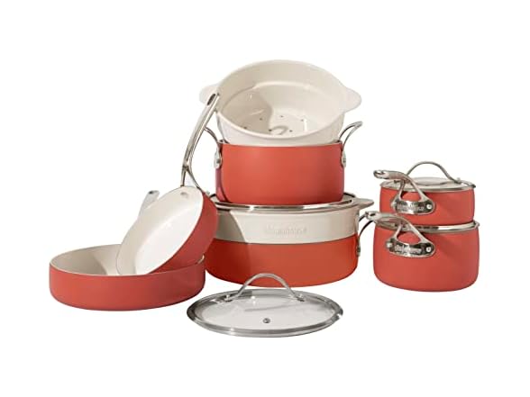 Bloomhouse 12 Piece Aluminum Pots and Pans Cookware Set