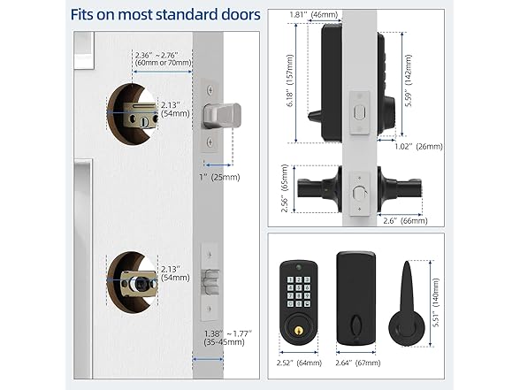 olylo Smart Keypad Deadbolt Lock with Handle
