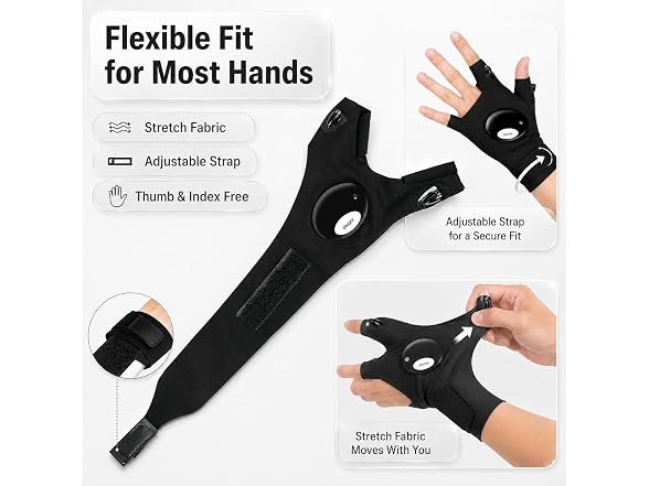 Mylivell CON-02 LED Flashlight Gloves