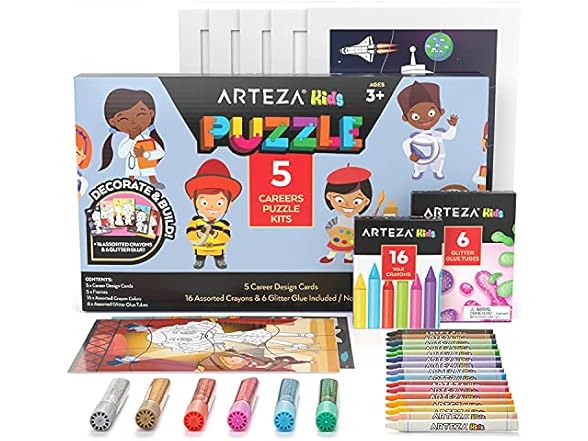Arteza Kids Careers Coloring Puzzle Kit