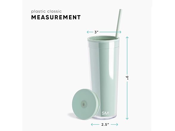 Simple Modern Plastic Tumbler with Lid and Straw  24oz | Winter White