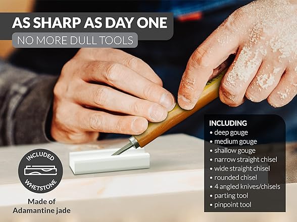 WRKSHP Wood Carving Tools - 12 PCS