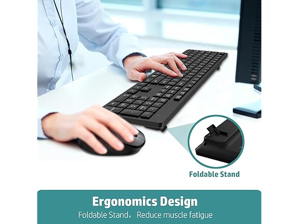 LeadsaiL Wireless Keyboard+Mouse Blk