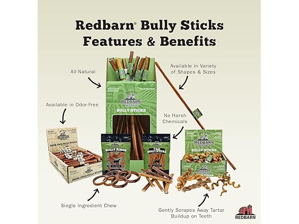 Redbarn Odor Free 7" Braided Bully Stick