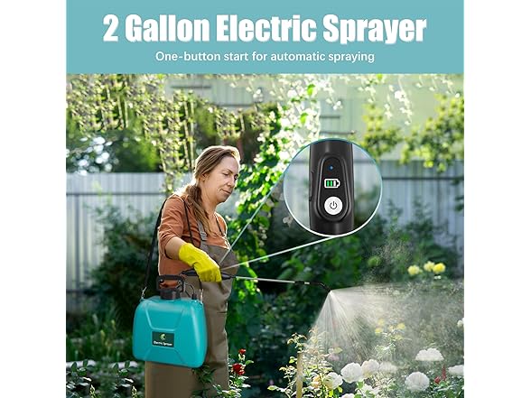 2 Gallon Battery Powered Garden Sprayer