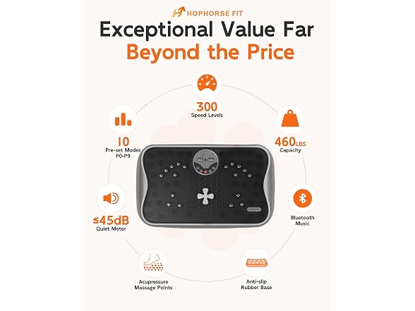 HOPHORSE Vibration Plate 460lb Cap