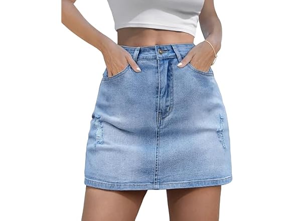 LOLILRSD Women's Denim Mini Skort