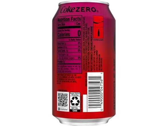 1CT Coke Zero Cherry, 12 fl oz