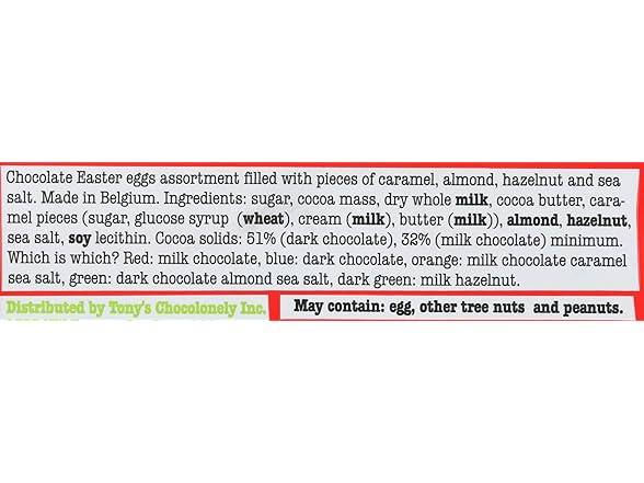 Tonys Great Big Chocolate Eggs 12ct 0.46
