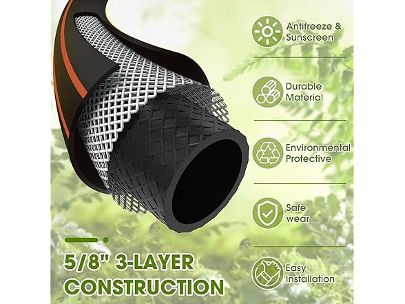 Black 5/8" Flexible Garden Hose