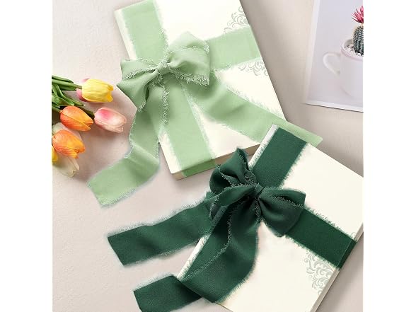 TUYOHW 1.5 x 7 Yd 3 Rolls Soft Silk Ribbon