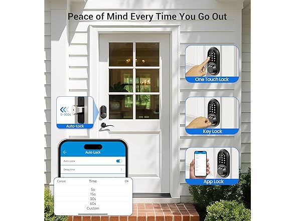 Veise RZ07 Smart Lock, Fingerprint Door Lock