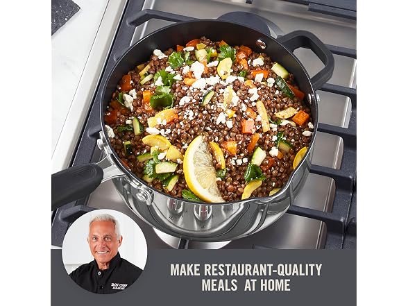 Zakarian Nonstick Stainless Steel Stacking Sauce Pan Set.