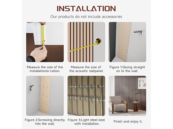 POHARE Wood Slat Wall Panels 2Pk Walnut