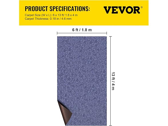 Deep Blue Marine Carpet 6 ft x 13.1 ft Marine