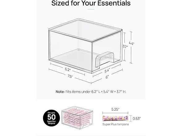 Vtopmart 4 Pack Clear Stackable Storage Drawers